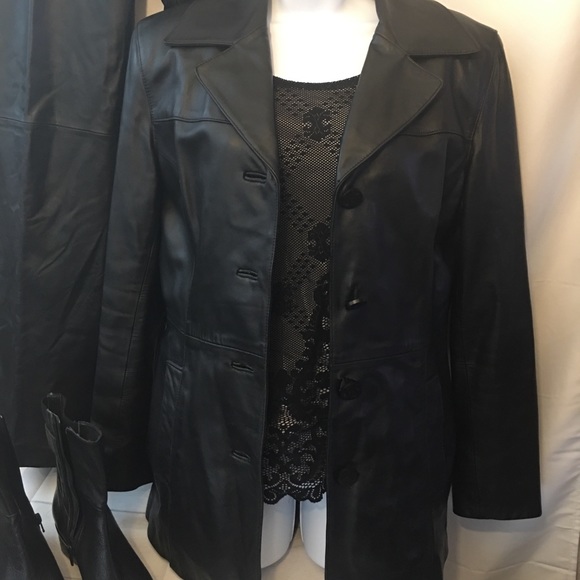 Nine West Black Leather Jacket - Picture 2 of 6